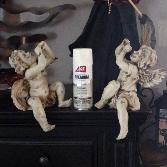 💖Vintage Toscano Boy Girl Angel Cherub Shelf Sitters - Picture 6 of 17